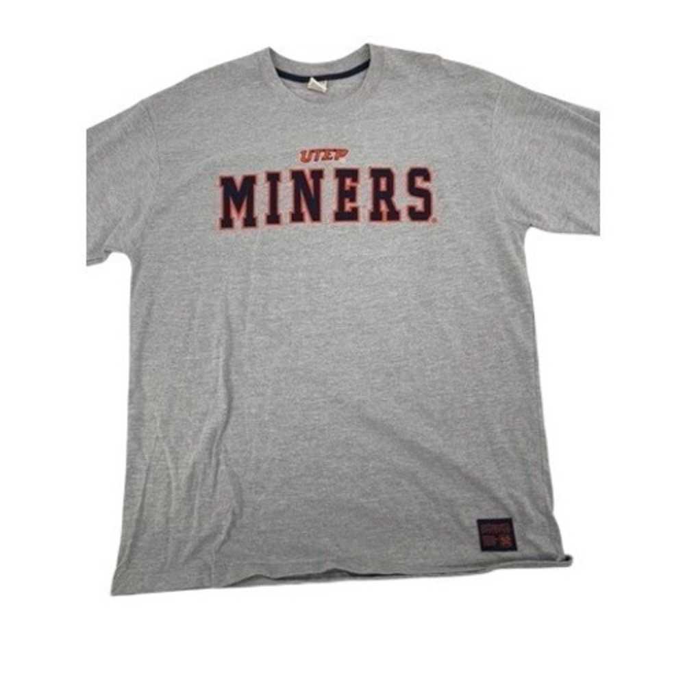UTEP Miners Embroidered T-Shirt Mens XL Gray NCAA College Tee Colosseum Heavy